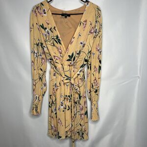 Lulus Dress Size Large For the Perfect Day Floral Print Pleated Mini long sleeve